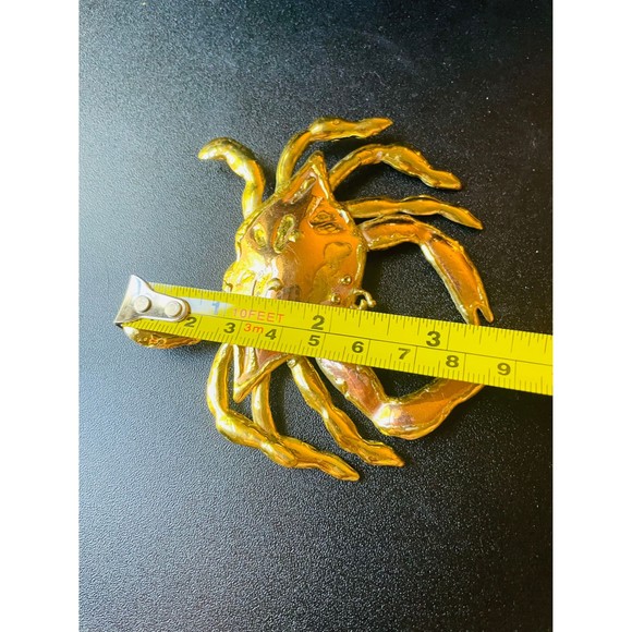 Large Vintage Gold Copper Crab Brooch - Picture 6 of 6